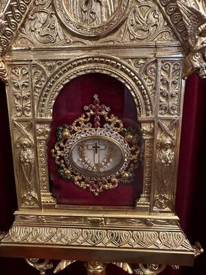 1 Romanesque - Style Exceptional Reliquary Relic Of The True Cross