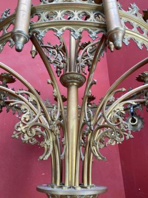 Candelabra style Romanesque - Style / Gothic - Style en Brass / Bronze , France 19 th century ( Anno 1880 )