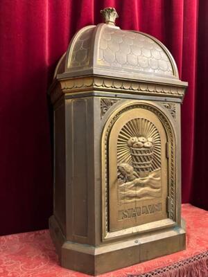 Tabernacle  style Romanesque - Style en Brass / Bronze / Could be Polished !, France 19 th century ( Anno 1885 )