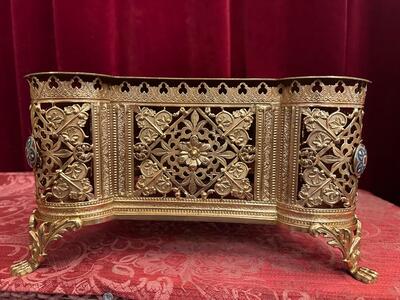 Tabor style Romanesque - Style en Brass / Bronze / Polished and Varnished / Stones / Enamel, France 19 th century ( Anno 1865 )