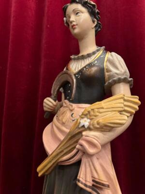 Sculpture Allegory Summer  en Hand - Carved Wood Polychrome , Italy  20 th century