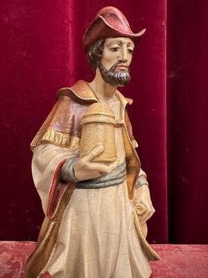 St. Ambrosius Sculpture  en Carved - Wood / Polychrome, Southern Germany 20 th century ( Anno 1950 )