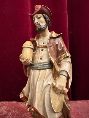 St. Ambrosius Sculpture  en Carved - Wood / Polychrome, Southern Germany 20 th century ( Anno 1950 )