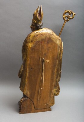 St. Ambrosius Sculpture Expected ! en Wood, Italy 19 th century