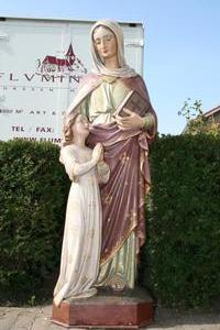 St Anne Statue en PLASTER POLYCHROME, France 19th century