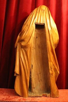 St. Anne Statue en hand-carved wood , Dutch 19th century ( anno 1835 )