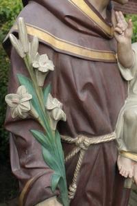St. Antonius en Terra-Cotta polychrome, France 19th century