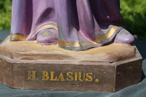 St. Blasius  en plaster polychrome, France 19th century