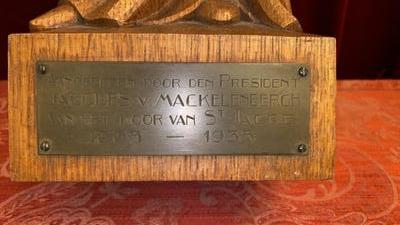 St. Cecilia By Antoon Van Bokhoven (1881-1959)  en Fully Hand - Carved  wood Oak, Netherlands  19 th century