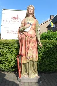 St. Cecilia Statue en plaster polychrome, France 19th century