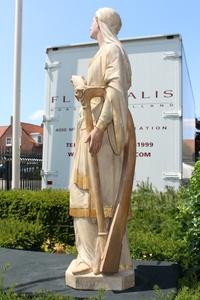 St. Cecilia Statue en plaster polychrome, France 19th century