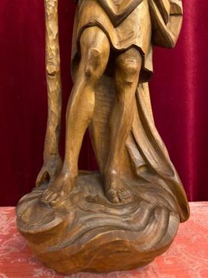 St. Christophorus  en Carved Wood , Southern Germany 20th Century
