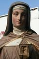 St. Clara Statue en Terra-Cotta polychrome, France 19th century