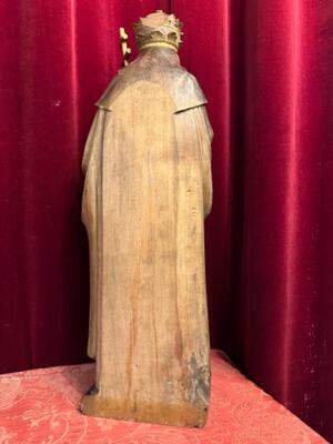 St. Cornelius Sculpture  en Hand Carved Wood, Netherlands  20 th century ( Anno 1920 )