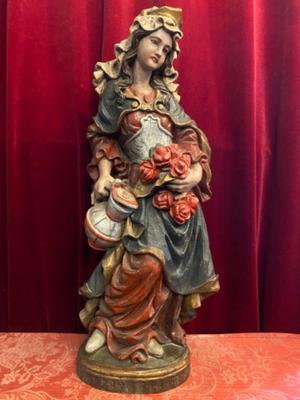St. Elisabeth Of Thuringen  en Carved Wood Polychrome, Southern Germany 20th century