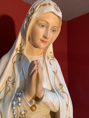 St. Fatima Statue Height 155 Cm ! en Plaster polychrome, Belgium 19th century