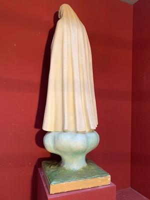 St. Fatima Statue Height 155 Cm ! en Plaster polychrome, Belgium 19th century