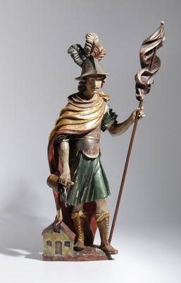 St. Florian  en Carved Wood Polychrome, Southern Germany 20th century