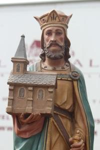 St. Henricus en Terra-Cotta polychrome, France 19th century