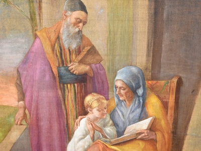 St. Joachim & St. Ann  en Painted On Canvas , Belgium 19th century