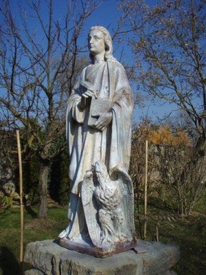 St. Johannes Statue en CAST IRON, France 19th century