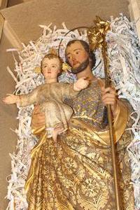 St Joseph Statue en wood polychrome, France 19th century