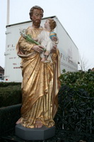 St. Joseph Statue en Terra-Cotta polychrome, Belgium 19th century
