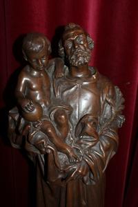 St. Joseph Statue. Weight: 21 Kgs ! en Bronze, Dutch 19th century