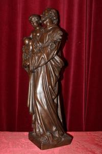 St. Joseph Statue. Weight: 21 Kgs ! en Bronze, Dutch 19th century