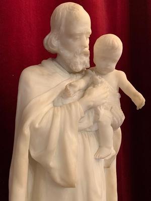 St. Joseph Weight : 35 Kgs. en Alabaster, Italy 19 th century