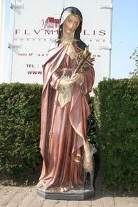 St. Margareta Of Cortona Statue en Terra-Cotta, France 19th century