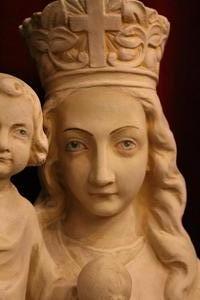 St. Mary & Child en plaster, Belgium 20th century (Anno 1930)