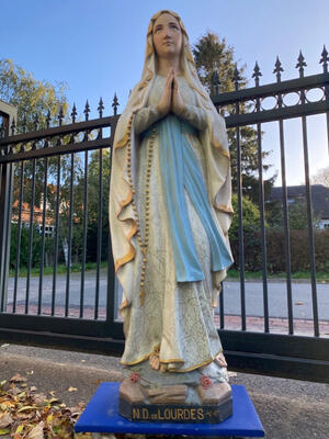 St. Mary Lourdes Statue en Terra - Cotta , France 19 th century