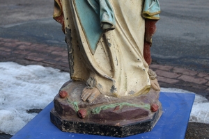 St. Mary Lourdes Statue Suitable For Outdoor Use en Zinc, France 19th century