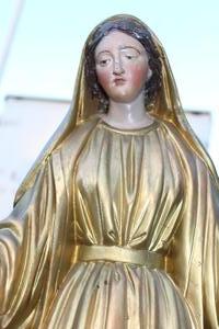 St. Mary Statue en wood polychrome / Gilt, France 18 th century
