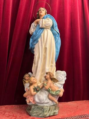 St. Mary Statue  en Plaster, Olot - Spain 19 th century