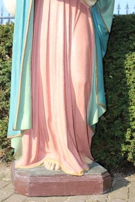 St. Mary Statue en plaster polychrome, Belgium 19th century