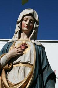 St. Mary Statue en wood polychrome, DUTCH 19th century