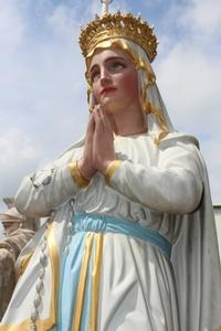 St. Mary Statue  en Terra-Cotta polychrome, France 19th century