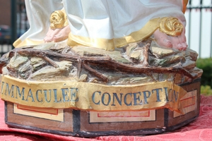 St. Mary Statue  en Terra-Cotta polychrome, France 19th century