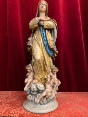 St. Mary  Statue en Plaster polychrome, France 19 th century ( Anno 1890 )