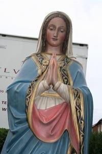 St. Mary Statue en Terra-Cotta polychrome, Belgium 19th century