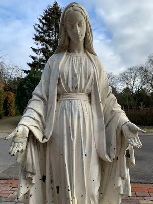 St.Mary Statue Suitable Outdoor Weight 300 Kgs ! en Cast Iron, France 19th century