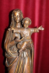 St. Mary With Child en plaster polychrome, Dutch 19th century