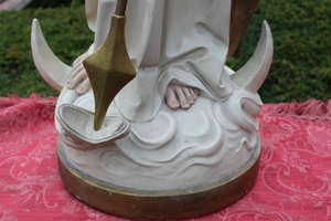 St. Mary With Child en Terra-Cotta polychrome, Belgium 19th century
