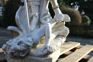 St. Michael Statue Cast Iron Weight 170 Kgs ! en CAST IRON, France 19th century