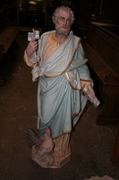 St Peter Statue en Terra-Cotta polychrome, France 19 th century