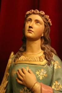 St. Philomena Statue en plaster polychrome, France 19th century