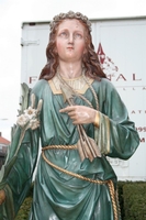St Philomena Statue en Terra - Cotta polychrome, France 19th Century