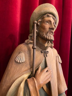 St. Rochus Statue en Carved Wood , Southern Germany 20 th century ( Anno 1925 )